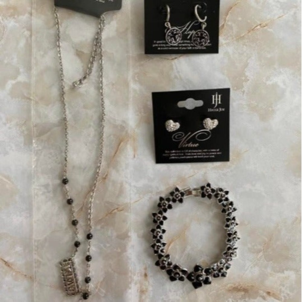 Fashion Jewelry Lot Bundle Dainty Heart Earrings Necklace Bracelet Set New
